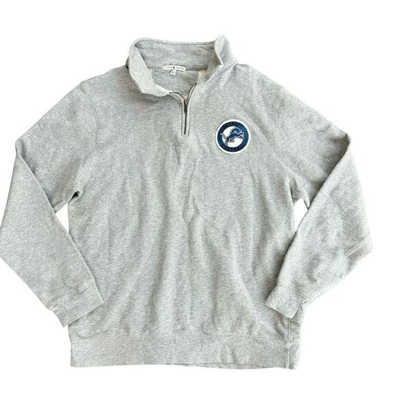 Junk Food Detroit Lions Men's Gray Quarter-Zip Pullover Sweater M - Picture 1 of 4